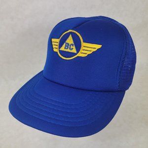 BC Wings Aviation Hat Snapback Baseball Vintage 80s Cap Retro Dad Trucker blue